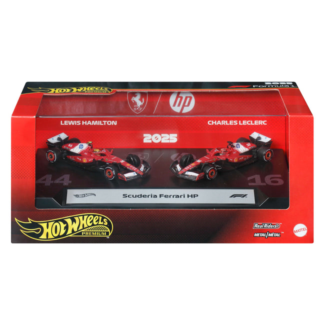 Hot Wheels Premium 2025 Formula 1® Scuderia Ferrari HP #44 Lewis Hamilton and #16 Charles Leclerc