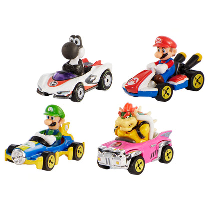 Hot Wheels Mario Kart Characters and Die-Cast Kart Vehicles, Set of 4