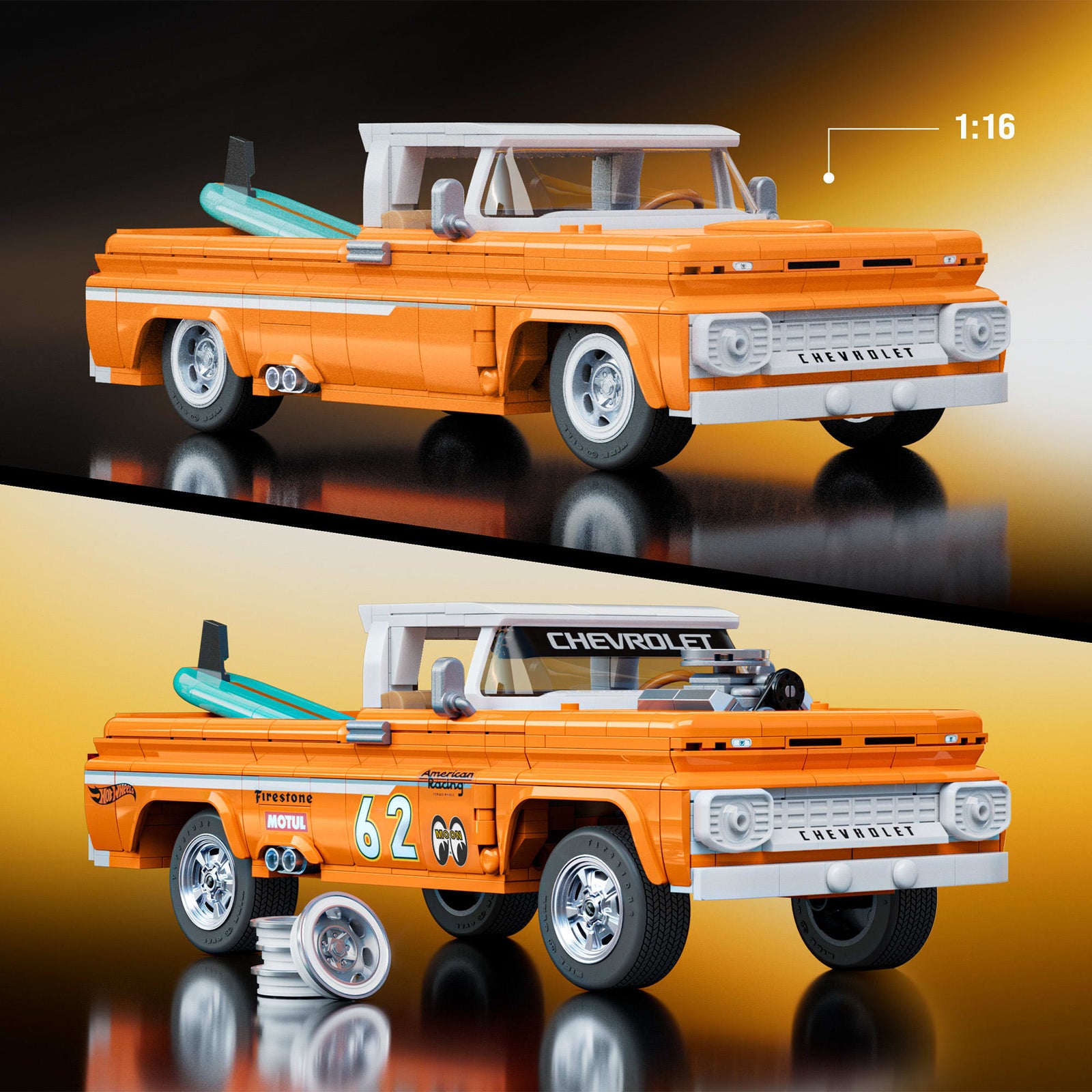 Mattel Brick Shop Hot Wheels Custom '62 Chevy Pickup