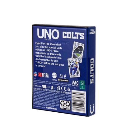 UNO Fandom NFL Indianapolis Colts Game Deck