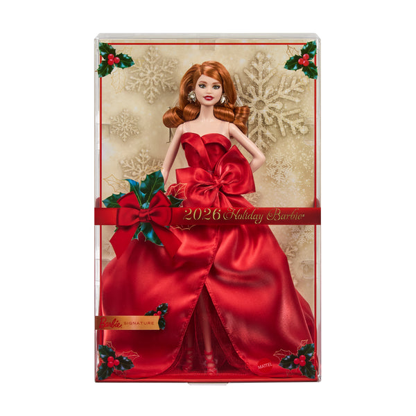 holiday barbie red dress Signature 2026 Barbie Doll with Hair holiday barbie 2016