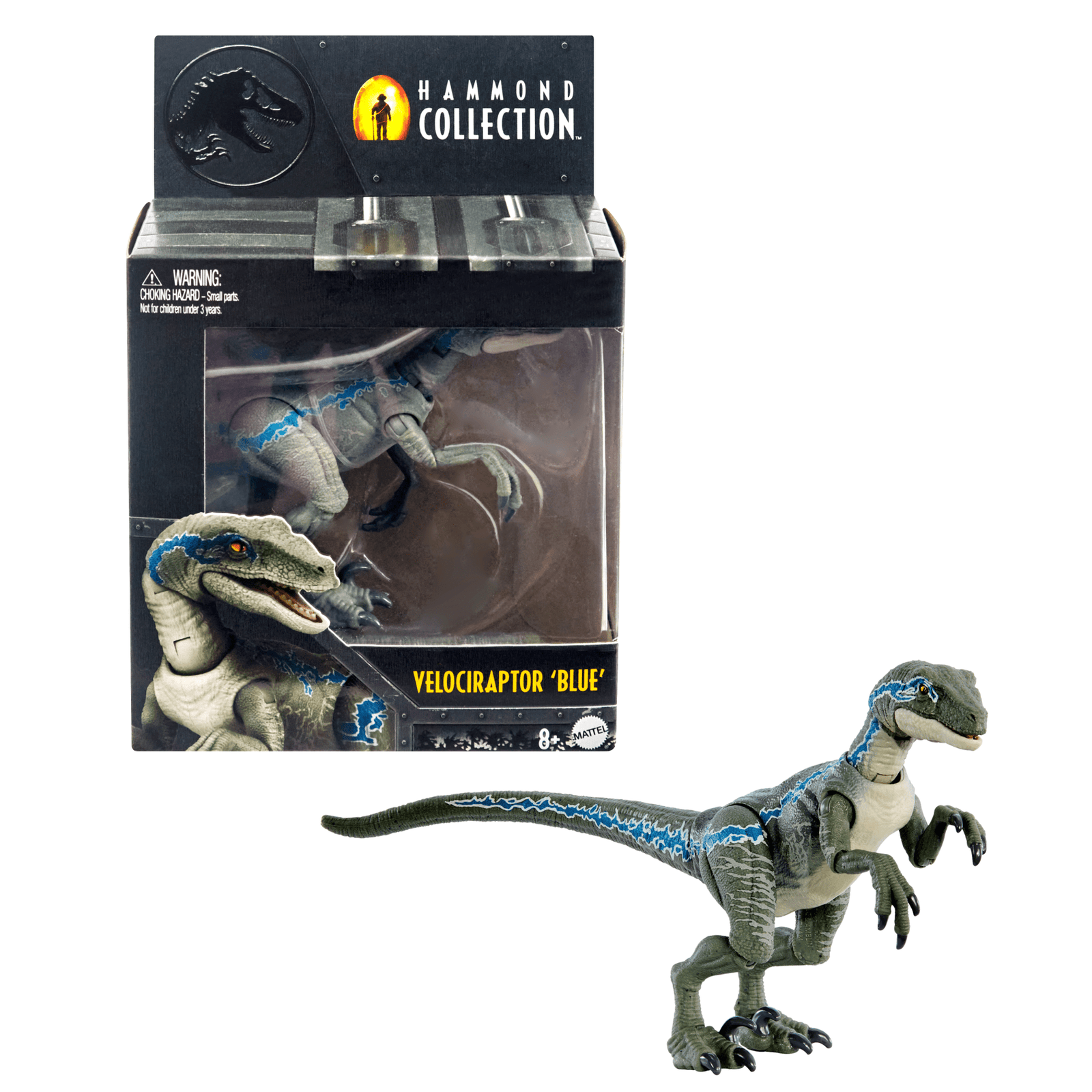 Jurassic World Hammond Collection Velociraptor Blue Dinosaur Figure