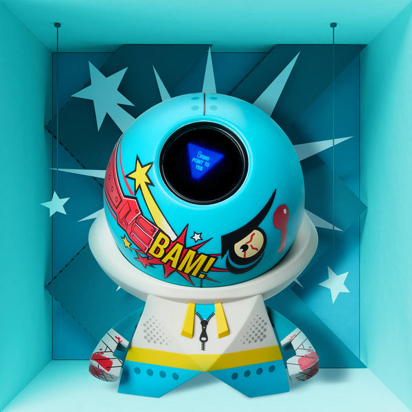 ロボット Machine Mess AUG 1/100 Solid Art Version Blue Rock 'Em Sock 'Em Robots x FIGURE8 | Mattel Creations