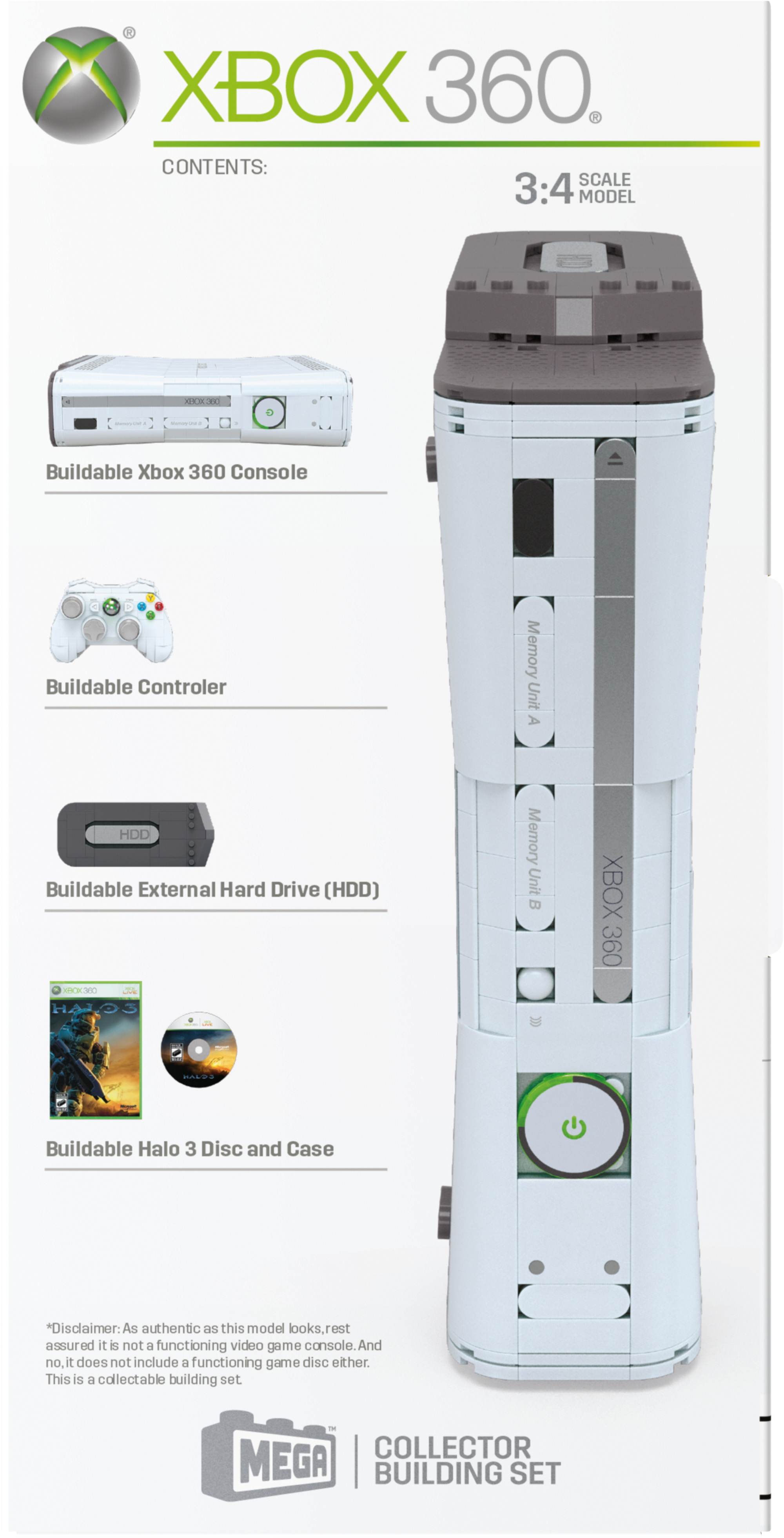 MEGA Microsoft Xbox 360 Replica Building Toy Kit