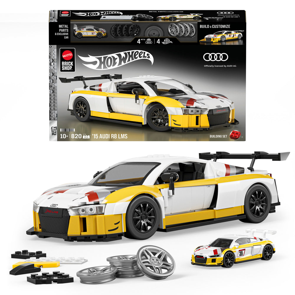 Mattel Brick Shop Hot Wheels ‘15 Audi R8 LMS Building Toy Kit