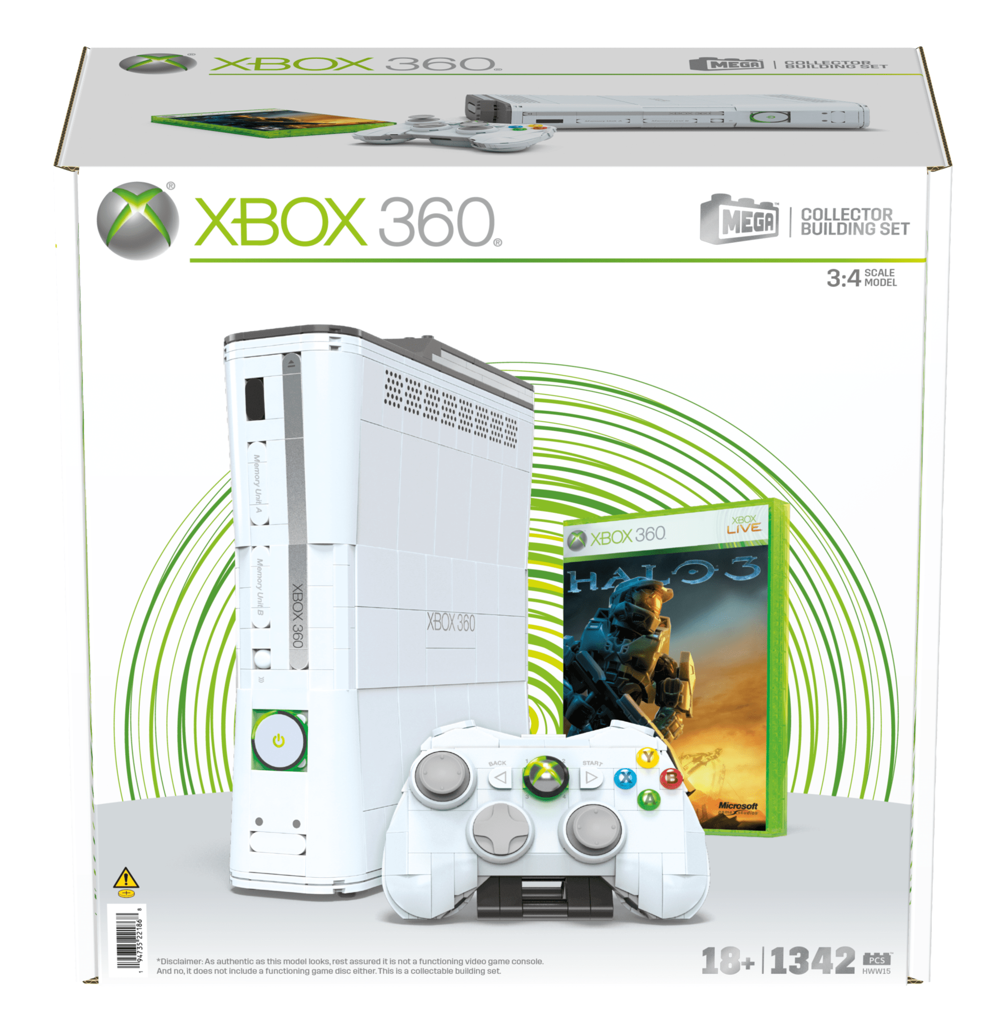 MEGA Microsoft Xbox 360 Replica Building Toy Kit | Mattel Creations