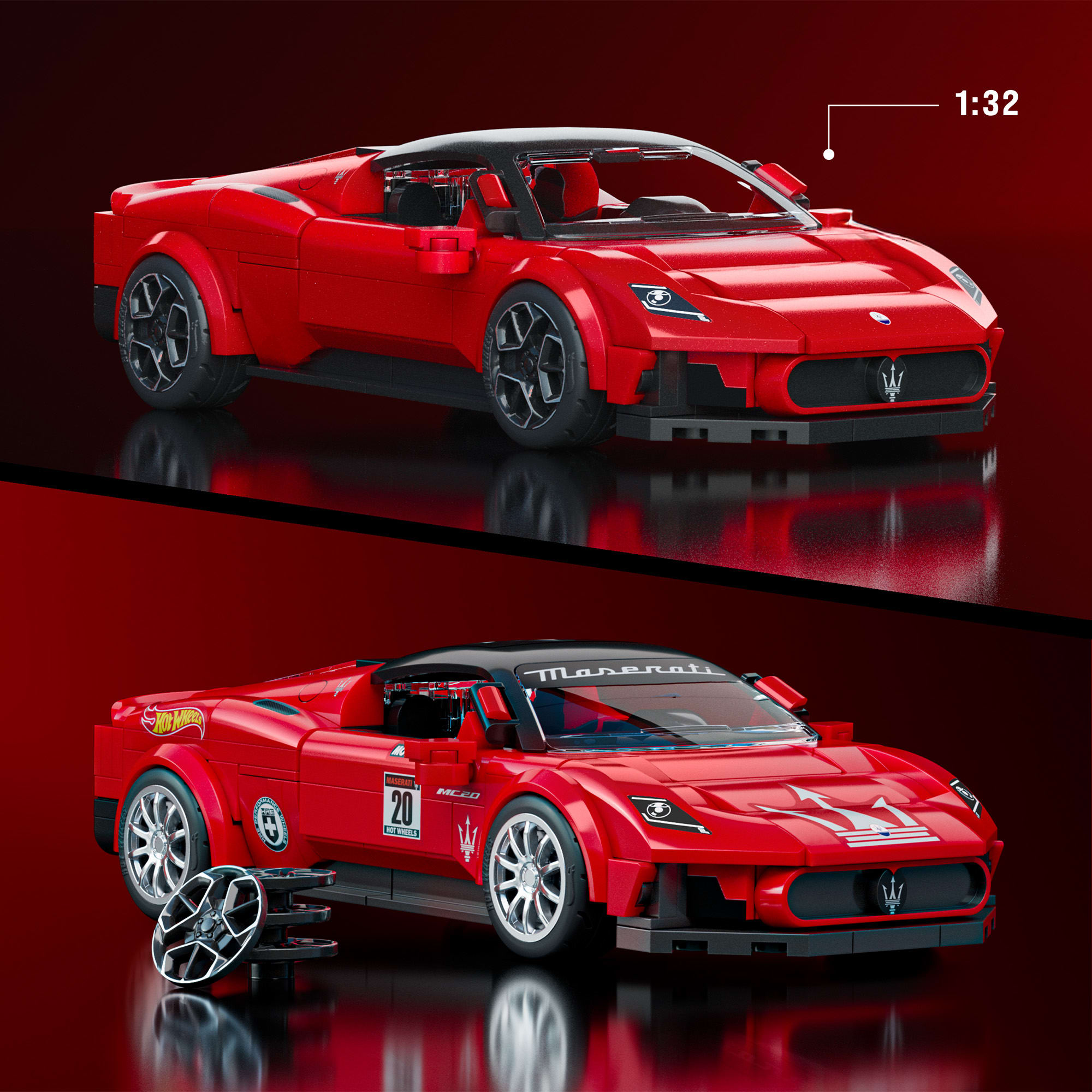 Mattel Brick Shop Hot Wheels Maserati MC20 Building Set | Mattel Creations