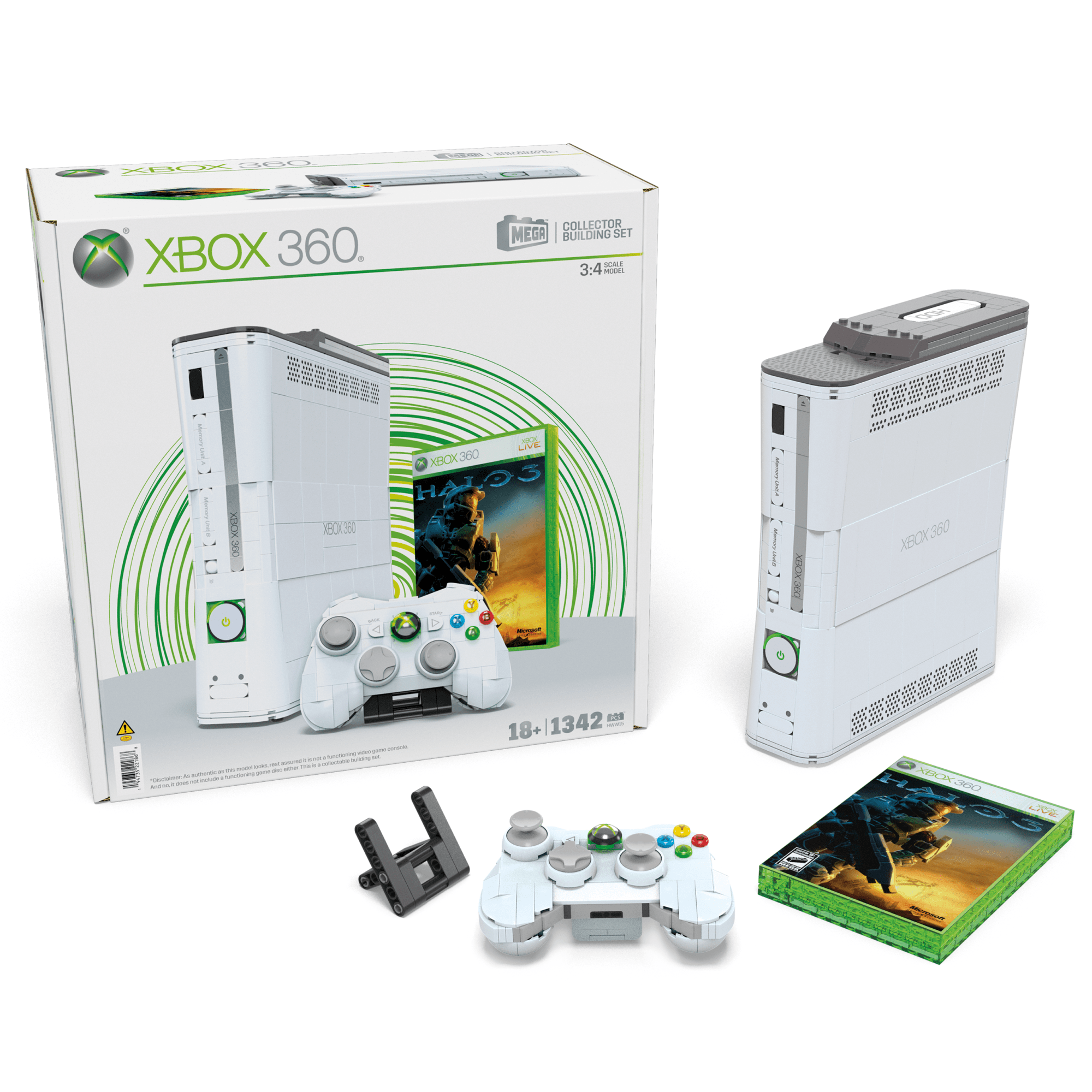 MEGA Microsoft Xbox 360 Replica Building Toy Kit | Mattel Creations