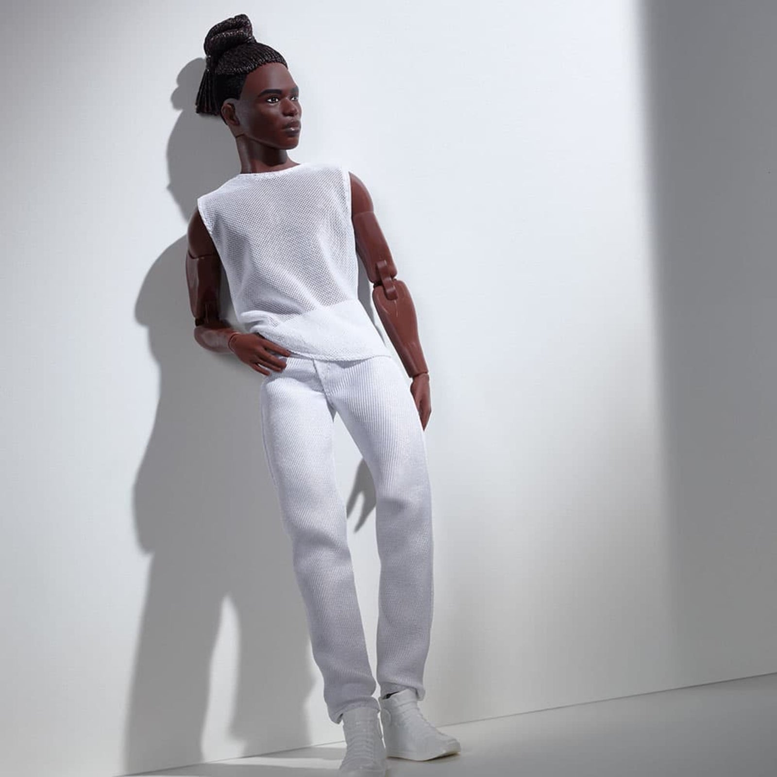 Barbie Looks Ken Doll (Brunette with Braids & Bun Hairstyle)