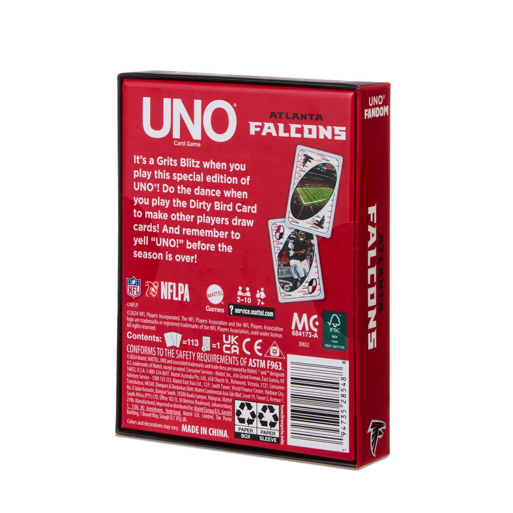 UNO Fandom NFL Atlanta Falcons Game Deck