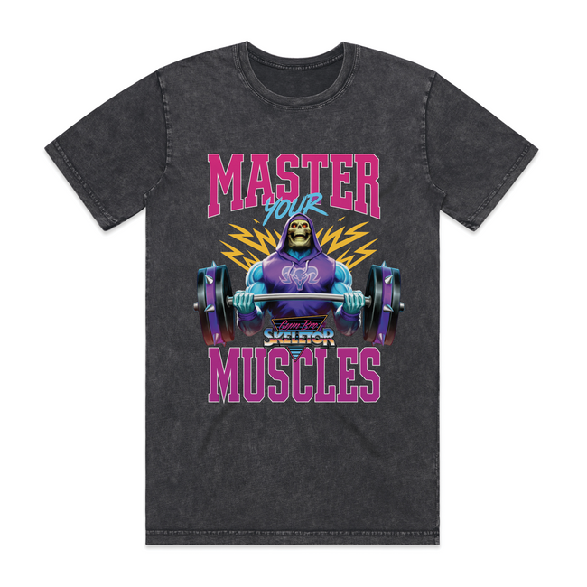 Masters of the Universe Gym Bro Skeletor Master Muscles Black T-shirt