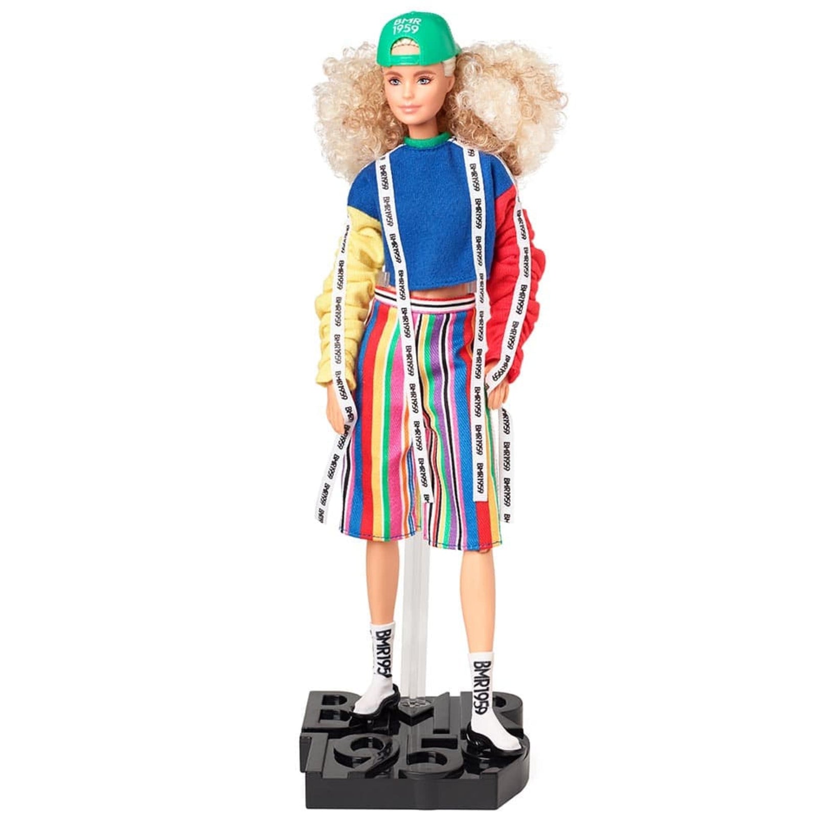 Barbie BMR1959 Doll - Color Block Sweatshirt with Logo Tape & Striped Shorts