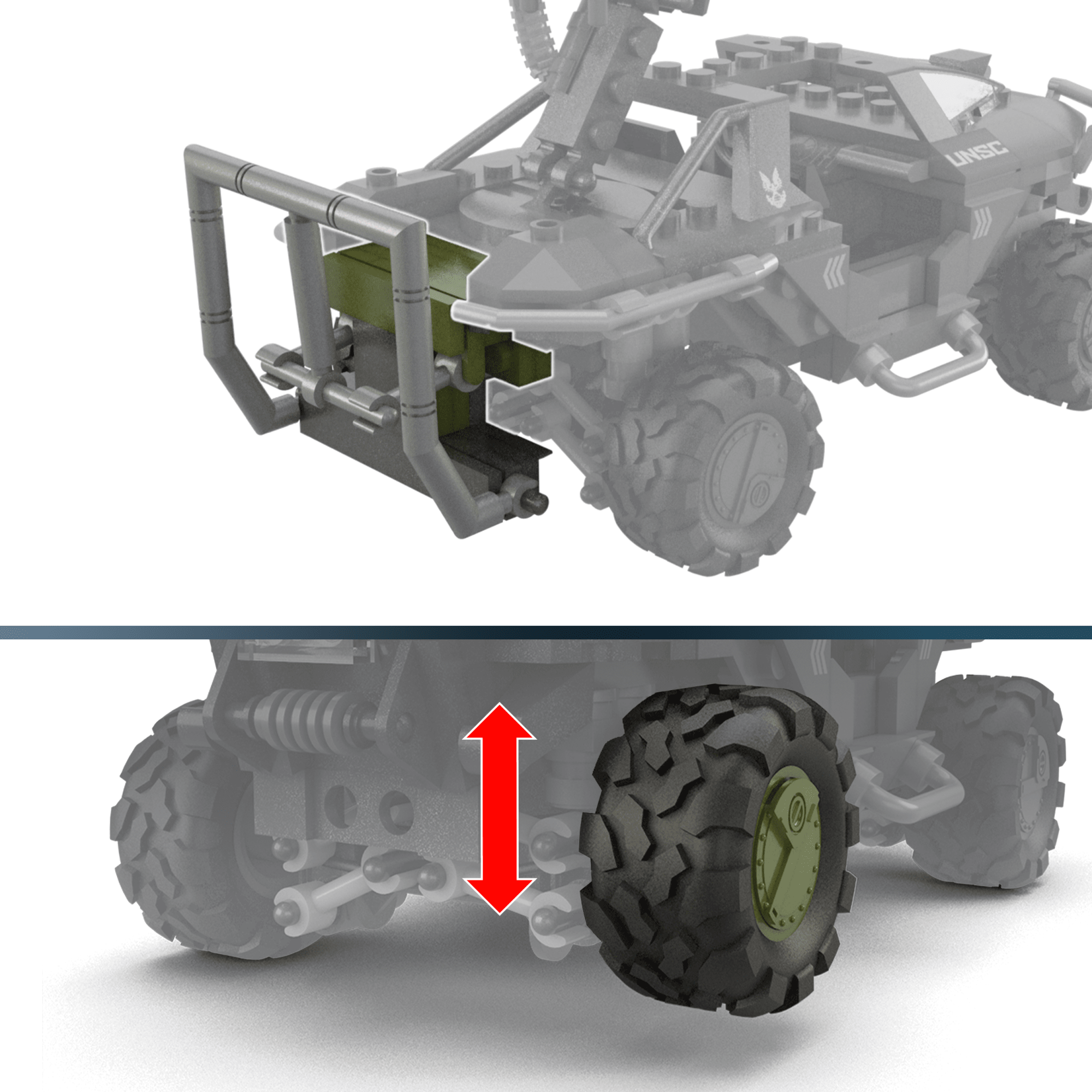 MEGA Halo FLEETCOM Warthog Vehicle Building Set