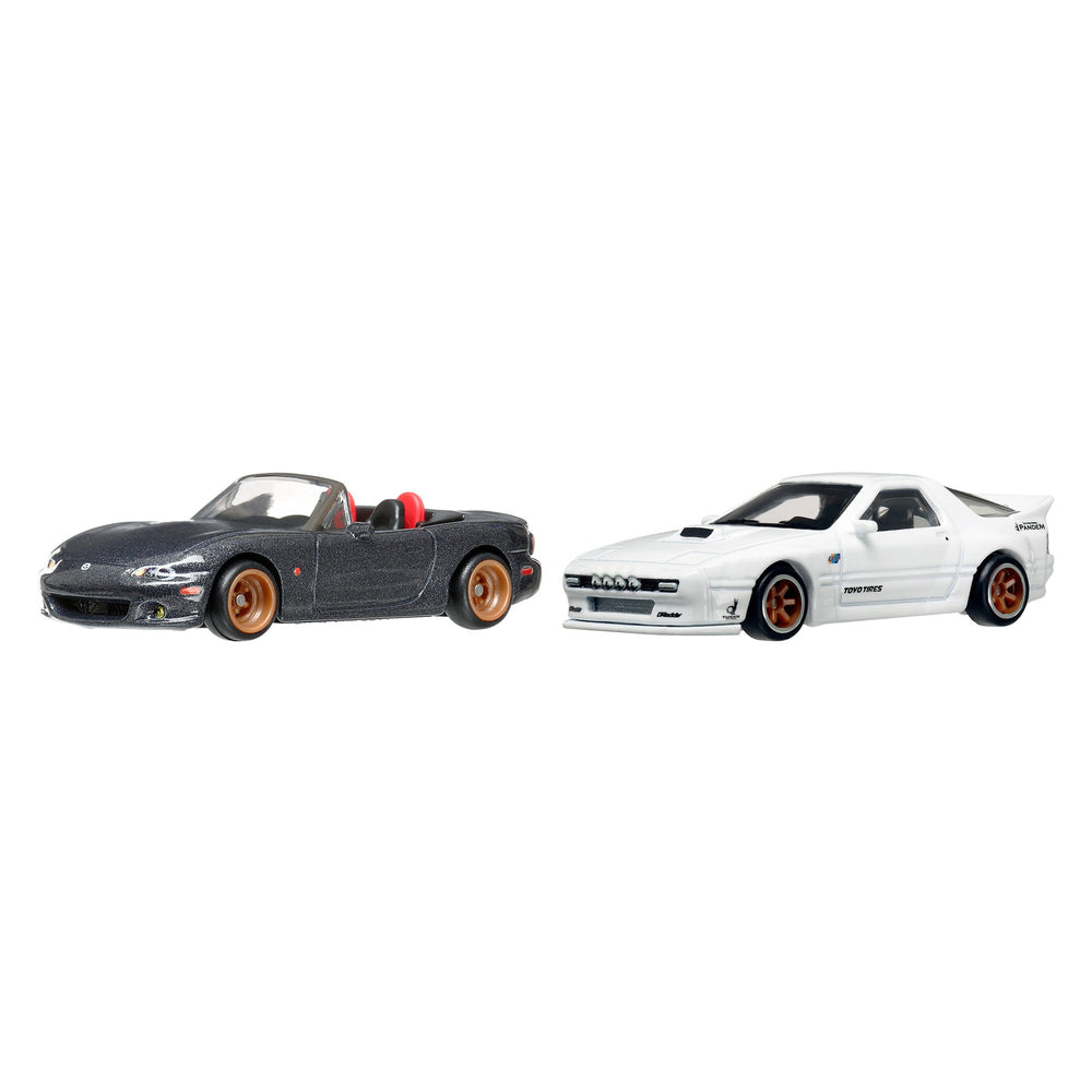 Hot Wheels Premium Car Culture 2-Pack - '04 Mazda Mazdaspeed Miata & Mazda RX7 FC Pandem