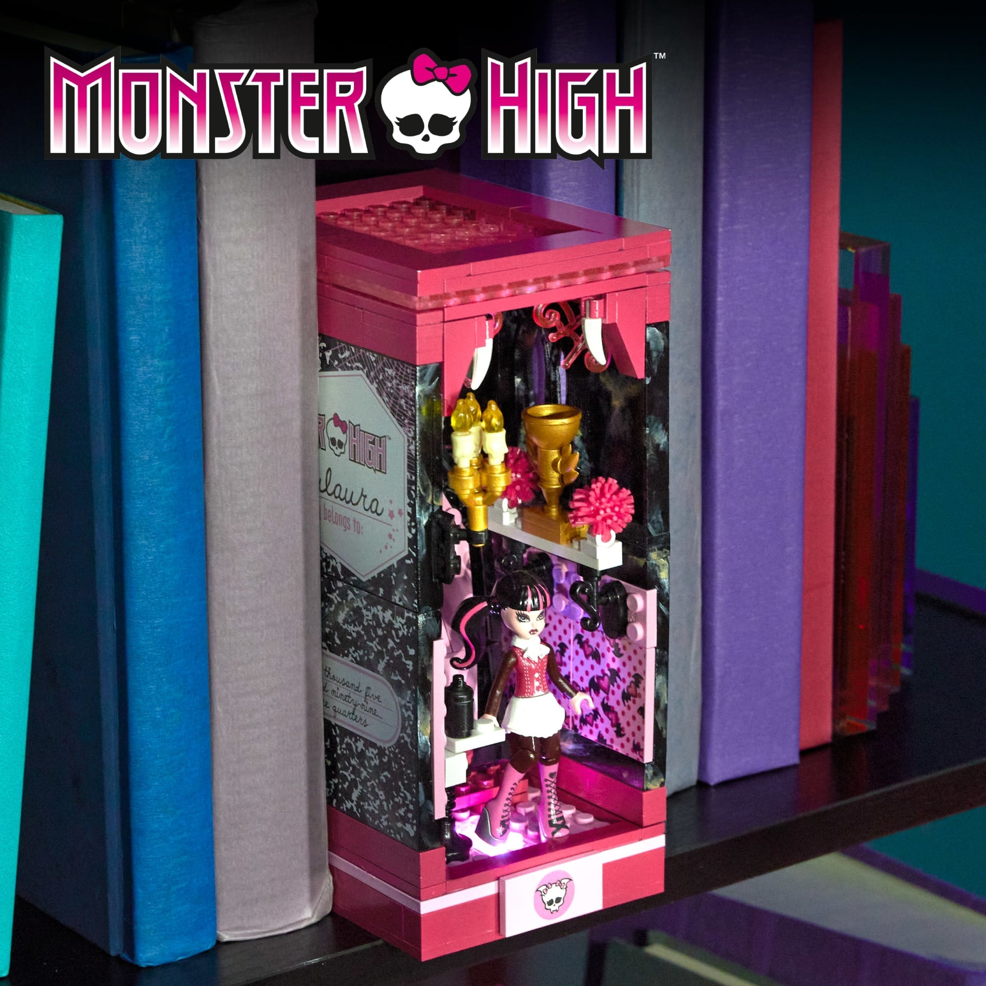 MEGA Monster High Draculaura's Boo-k Crypt Building Toy Kit | Mattel ...