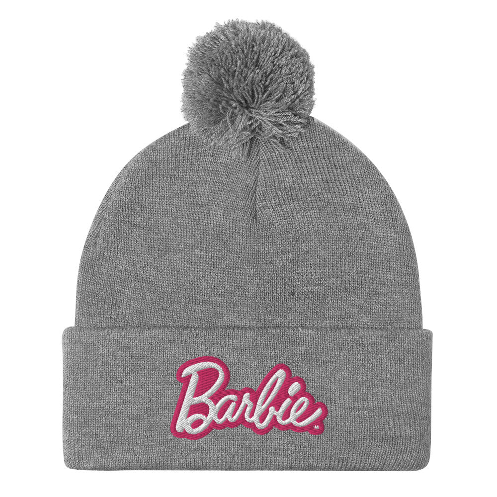 Barbie Hat And Gloves Set With Pink Pom-Pom