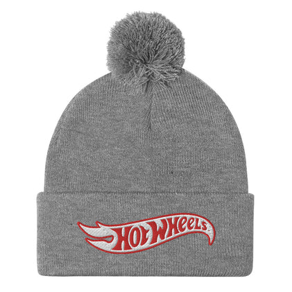 Hot Wheels Grey Pom Pom Beanie