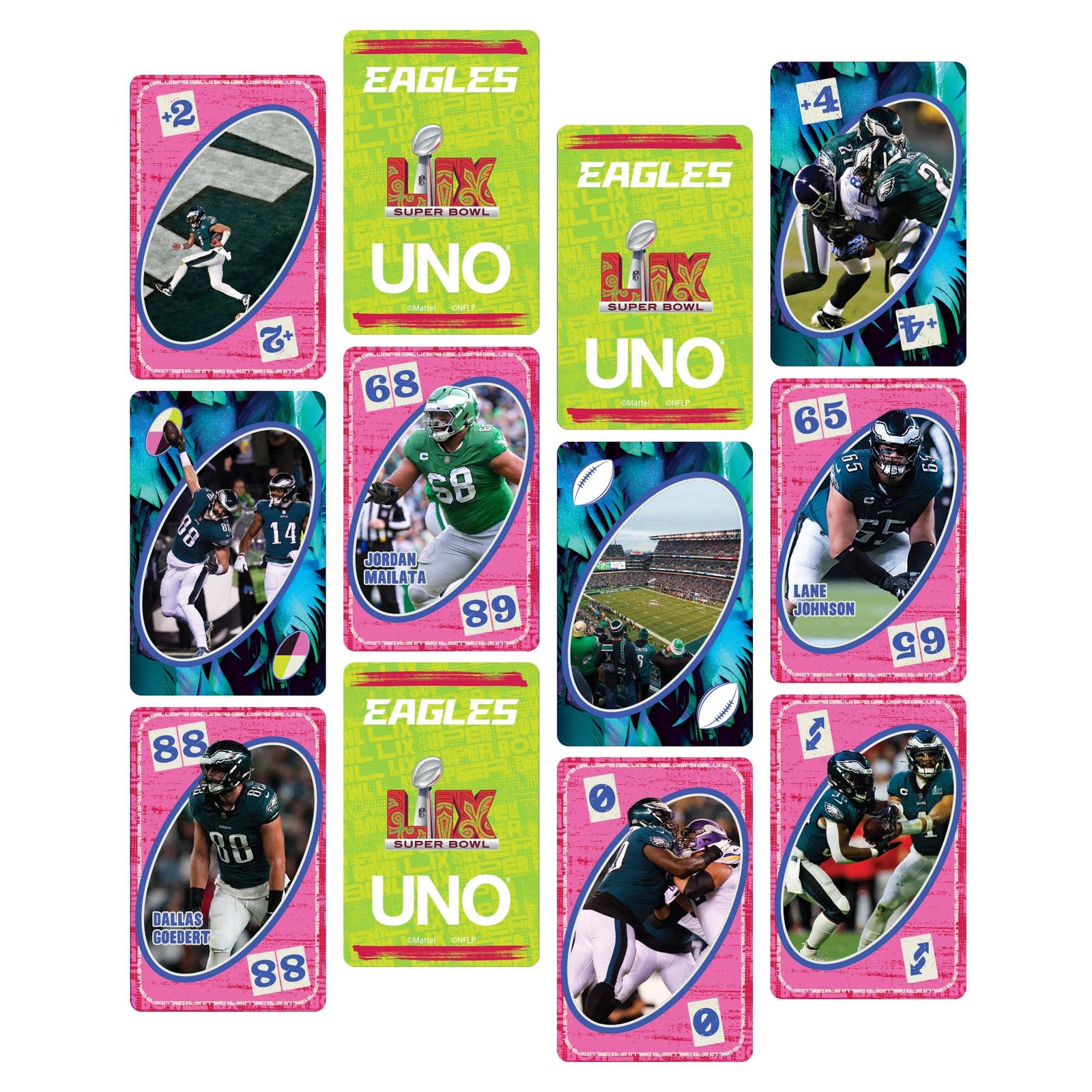 UNO Fandom x Super Bowl LIX Eagles Card Game