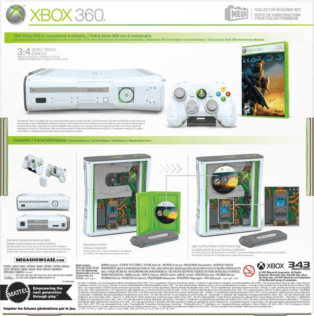 MEGA Microsoft Xbox 360 Replica Building Toy Kit | Mattel Creations