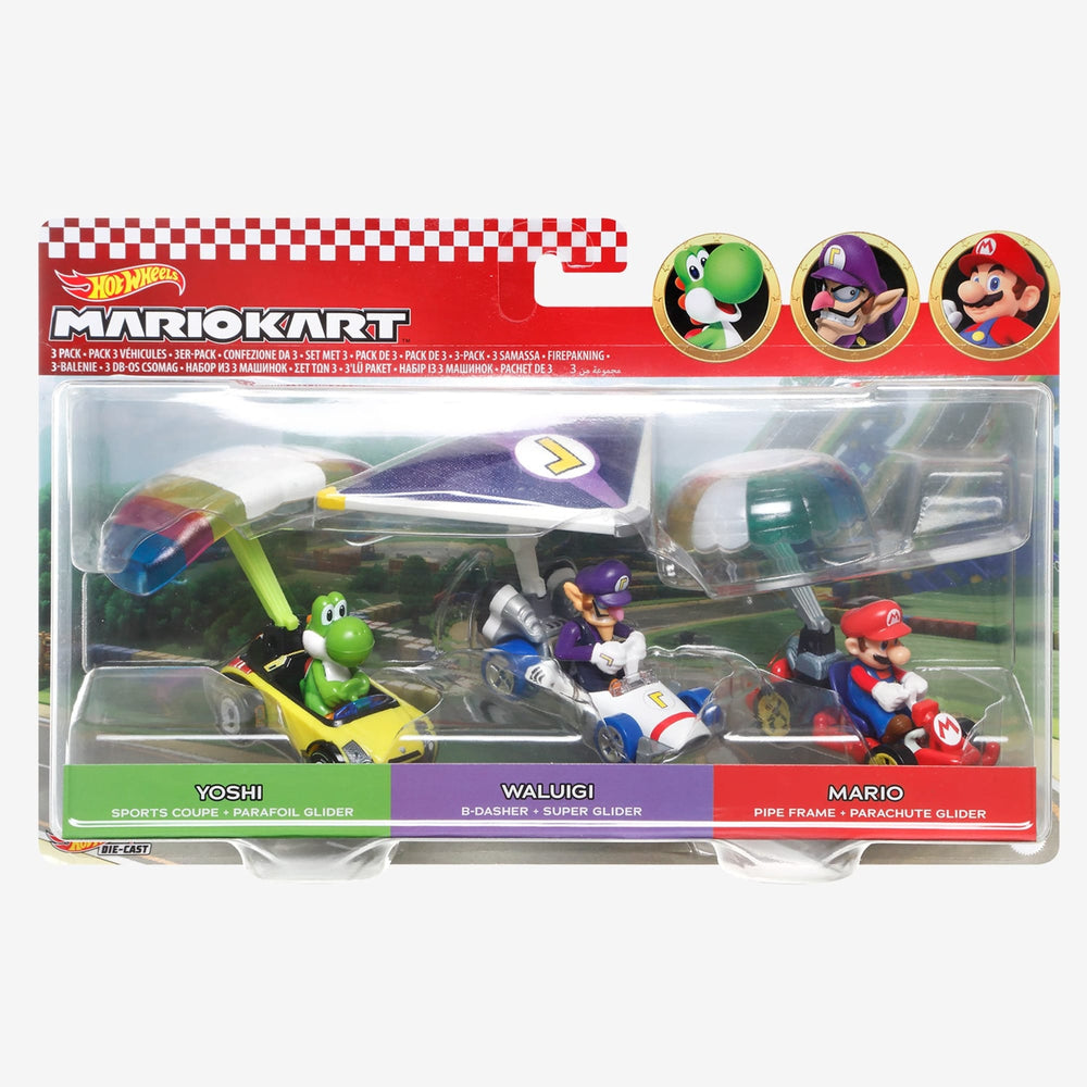 Hot Wheels Mario Kart Character Cars 3-Pack – Mattel Creations