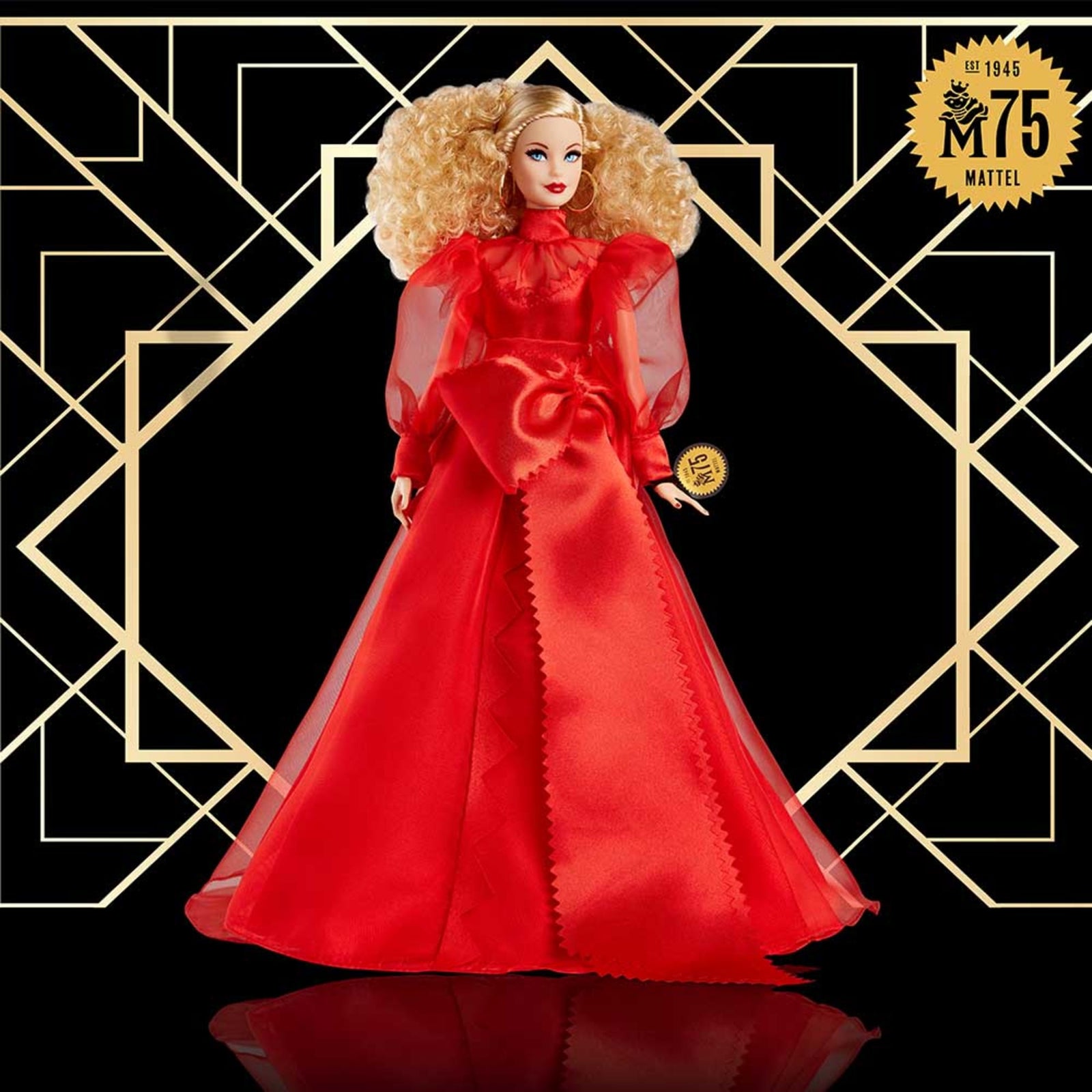 Barbie Collector Mattel 75th Anniversary Doll (12-in Blonde) in Red Gown
