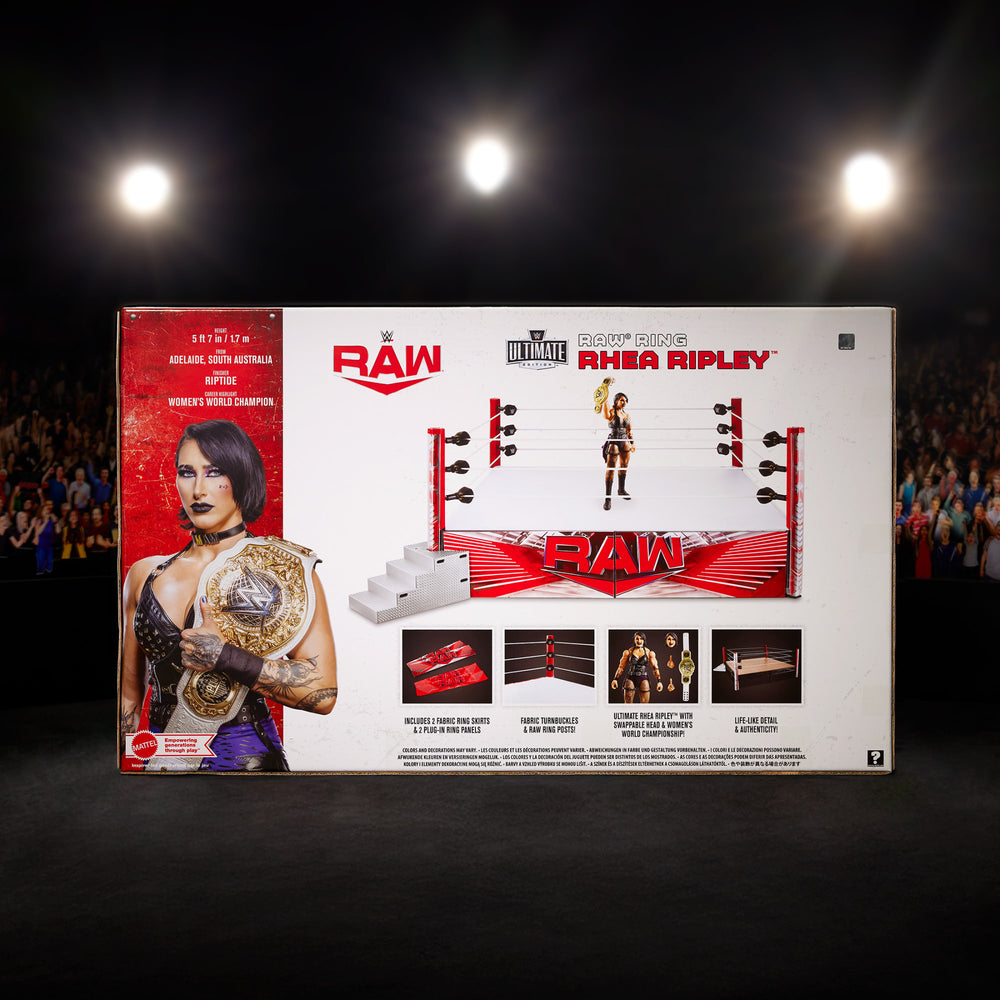 WWE Ultimate Edition RAW Ring and Rhea Ripley Figure | Mattel Creations