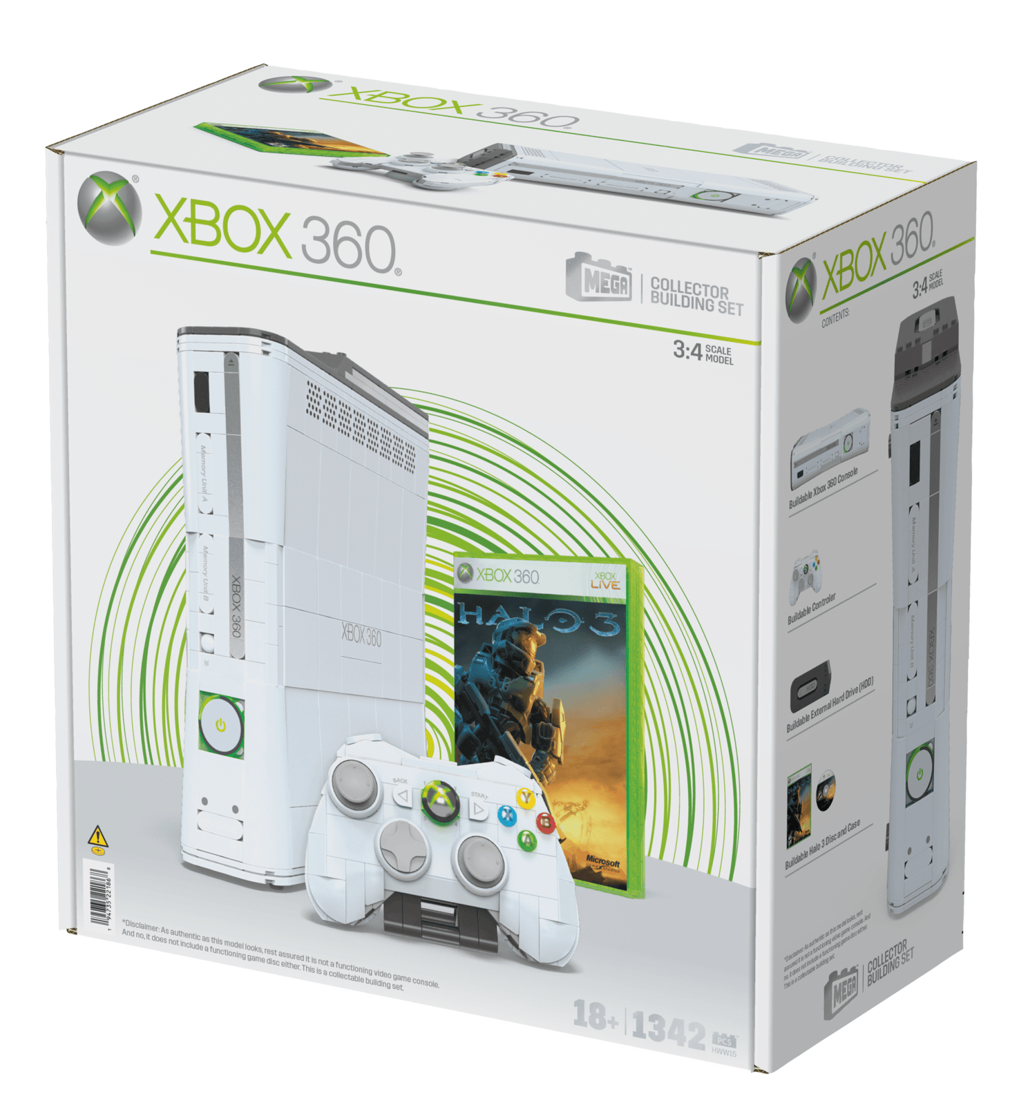 MEGA Microsoft Xbox 360 Replica Building Toy Kit