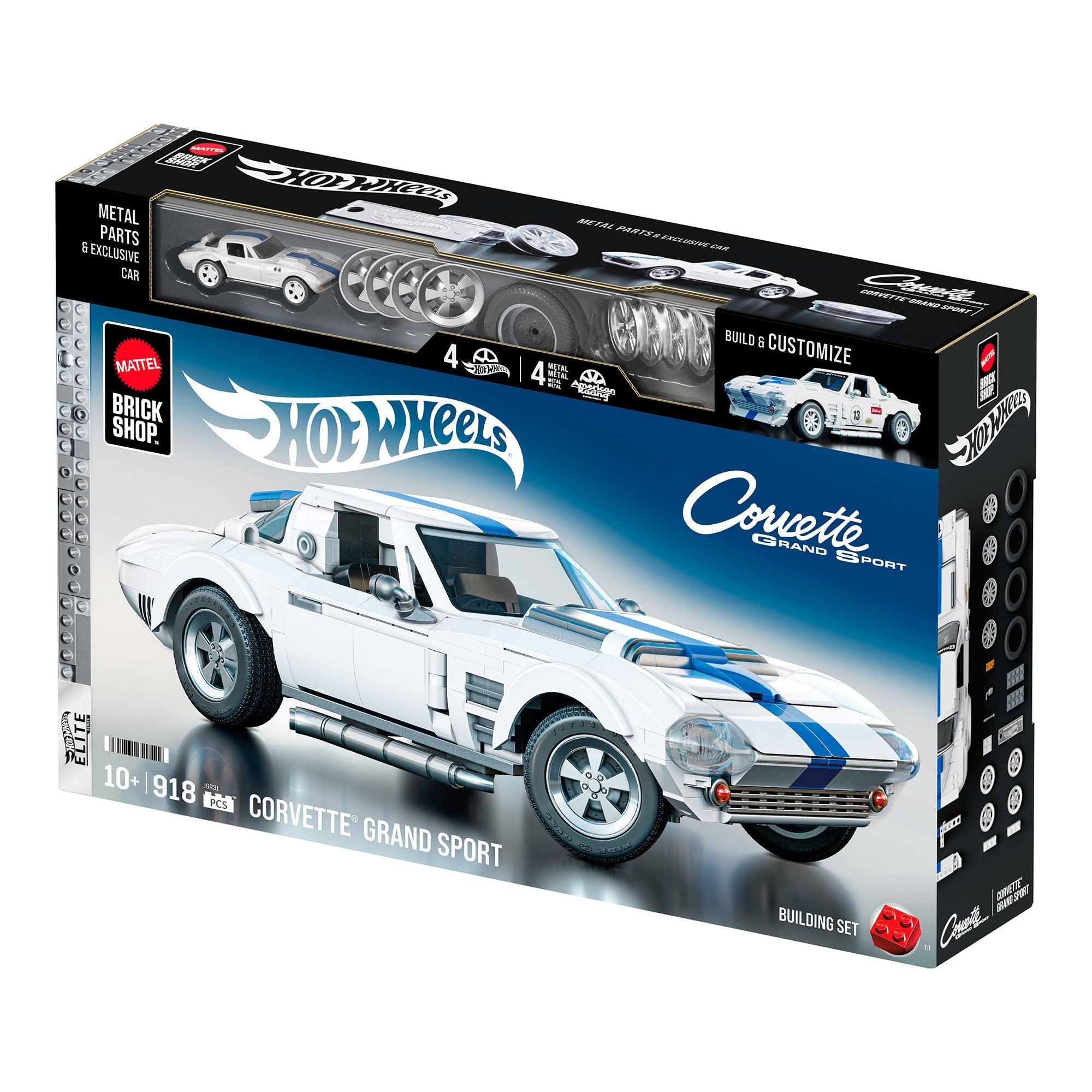 Mattel Brick Shop Hot Wheels Corvette Grand Sport Building Set | Mattel ...