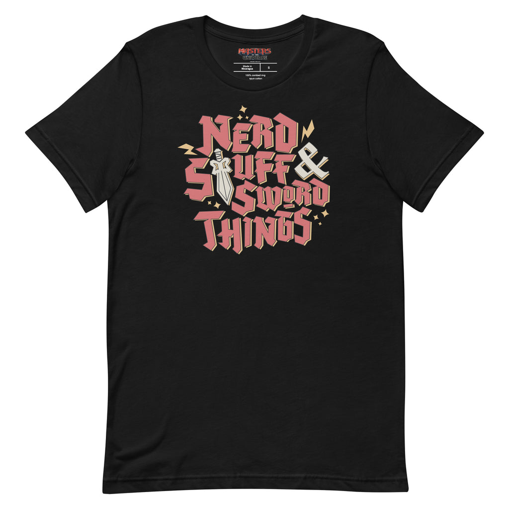 Masters of the Universe Movie Nerd Stuff and Sword Things Black T-shir ...