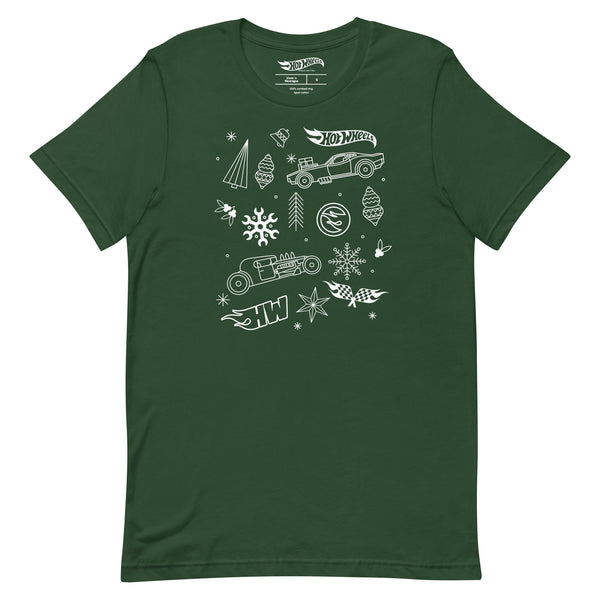 Hot Wheels Holiday Icons Green T-Shirt | Mattel Creations