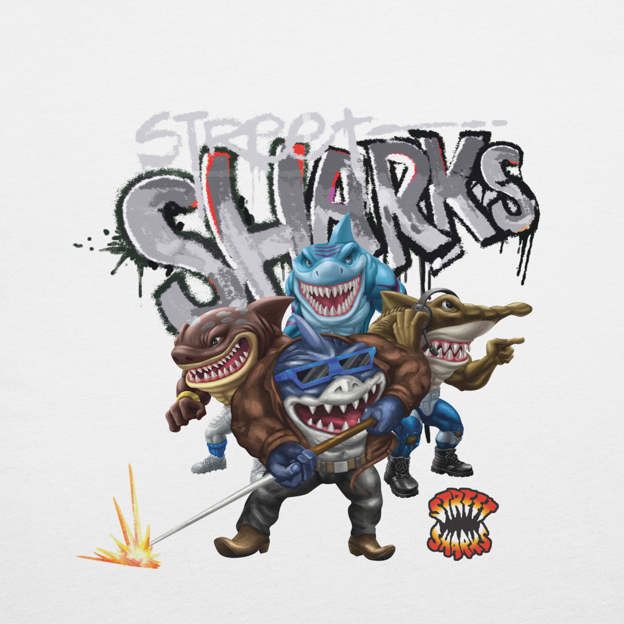 Street Sharks Spray Paint T-Shirt