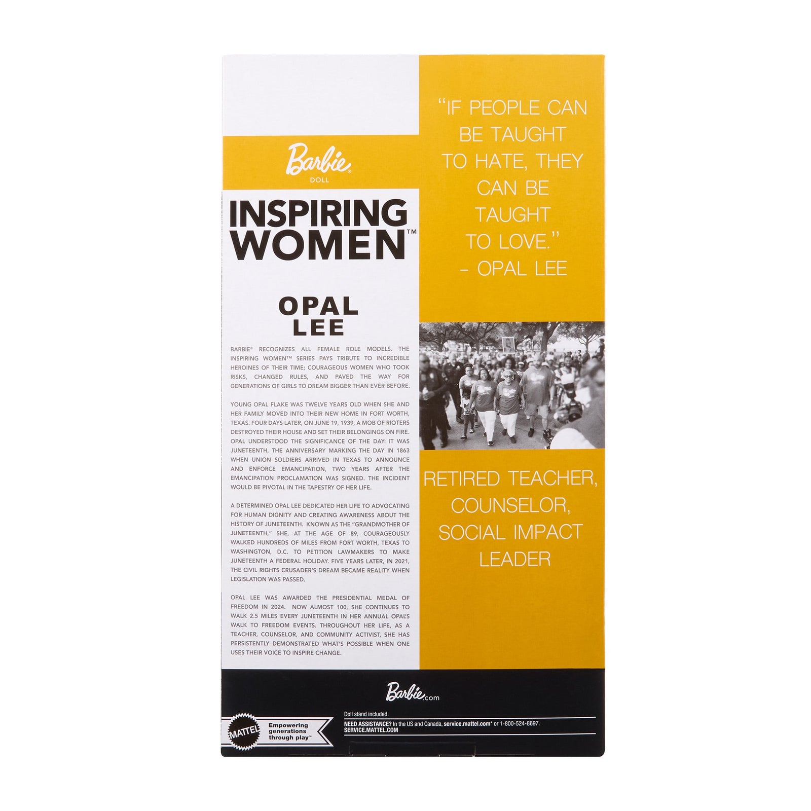 Barbie Inspiring Women Dr. Opal Lee Doll