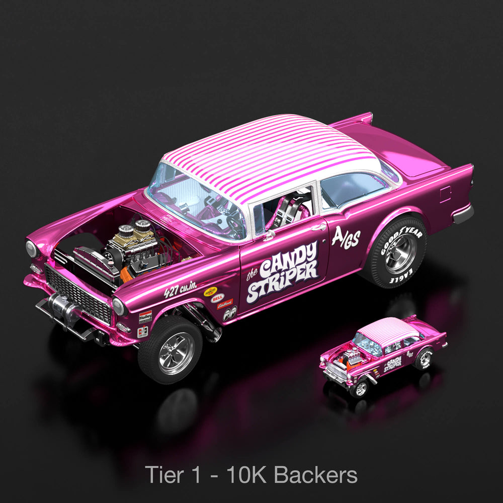 RLC Exclusive 1:18 Scale ‘55 Chevy Bel Air Gasser “Candy Striper” - Crowdfund