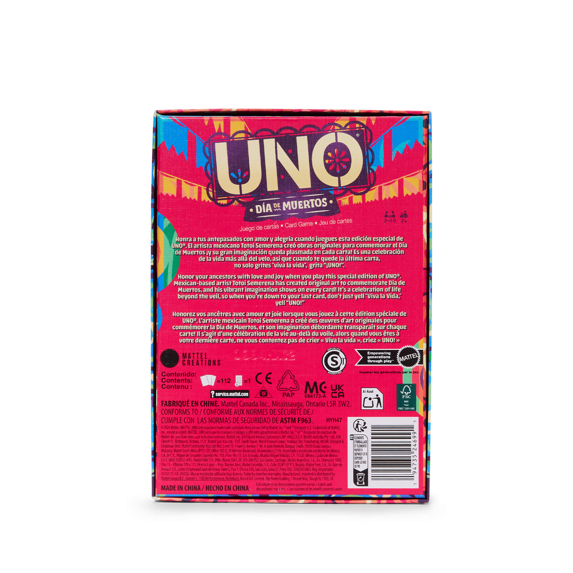 UNO Canvas Día de Muertos Card Game