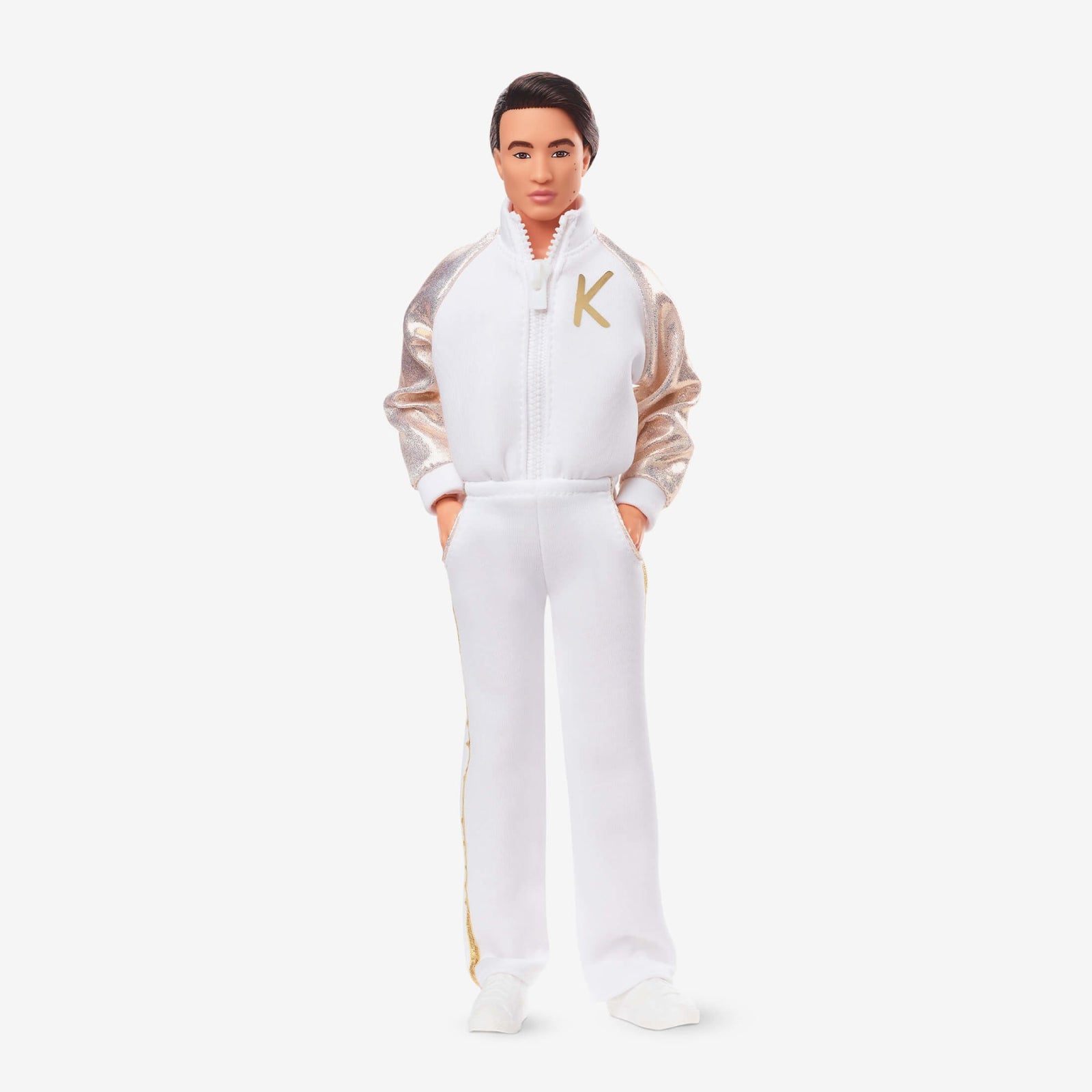 Ken Doll In White and Gold Tracksuit – Barbie The Movie