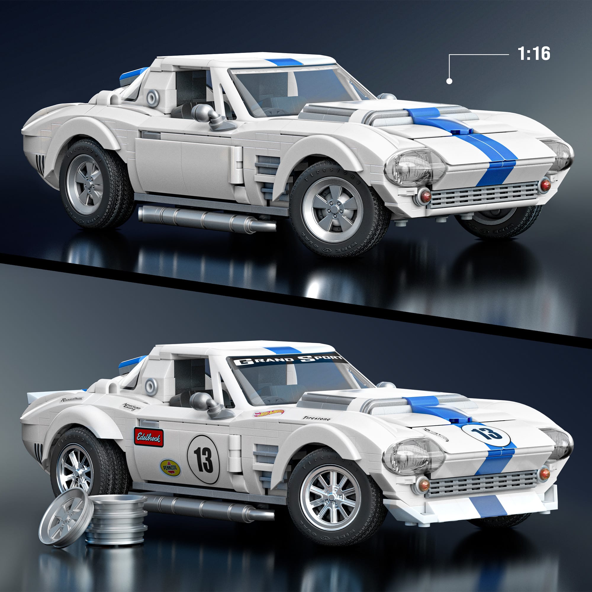 Mattel Brick Shop Hot Wheels Corvette Grand Sport Building Set | Mattel ...