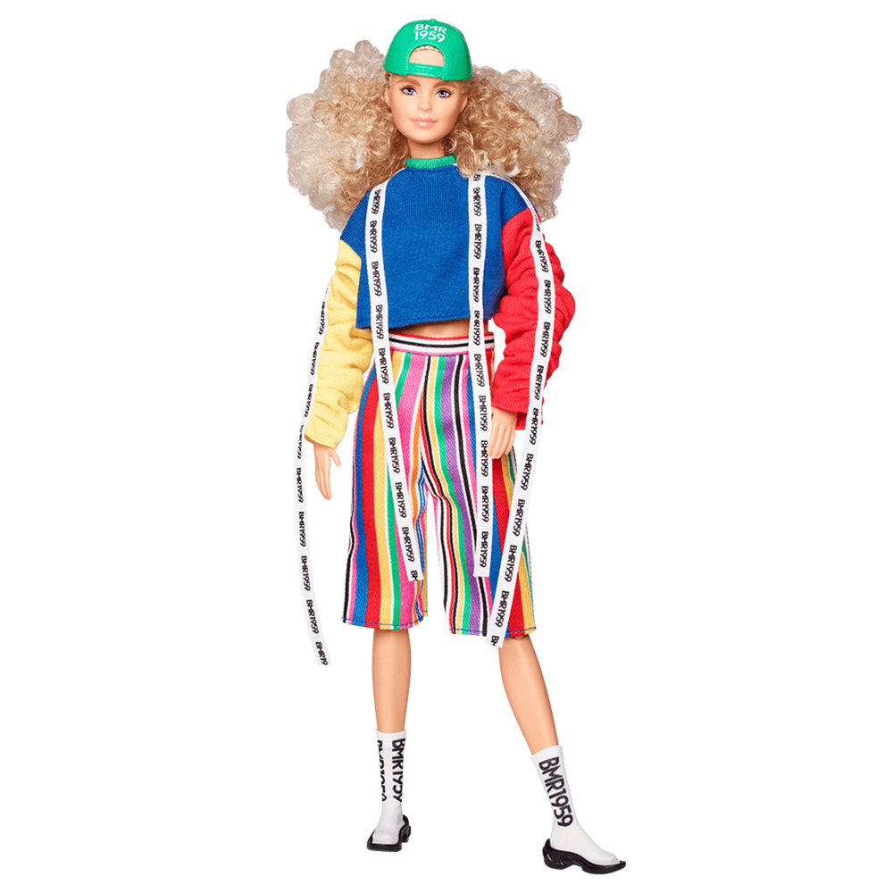 Barbie BMR1959 Doll - Color Block Sweatshirt with Logo Tape & Striped Shorts