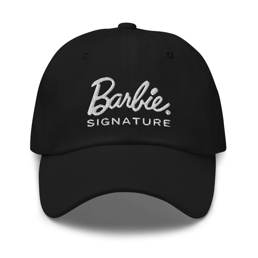 Barbie Signature Logo Black Baseball Hat Mattel Creations barbie-signature-logo-black-baseball-hat-mattel-creations