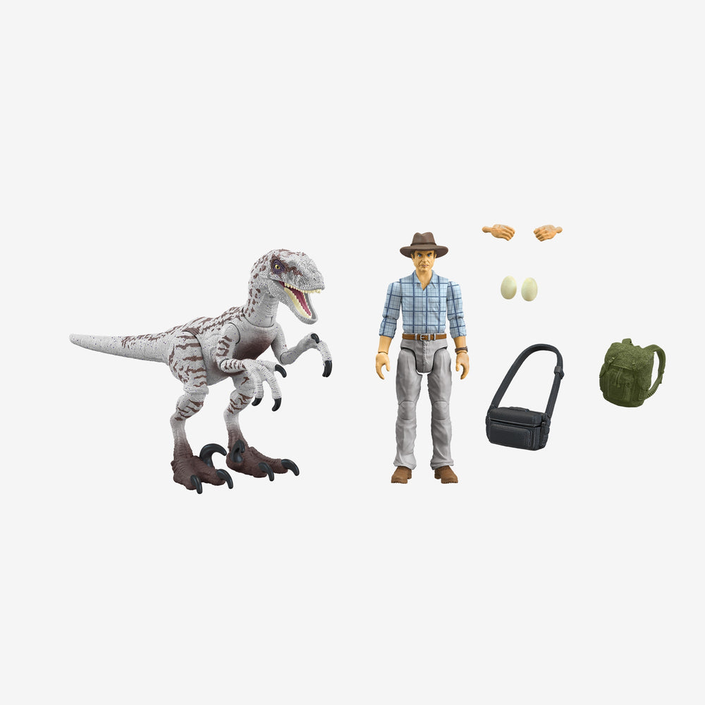 Jurassic World Toys Dr Grant & Raptor Figures Hammond Collection ...