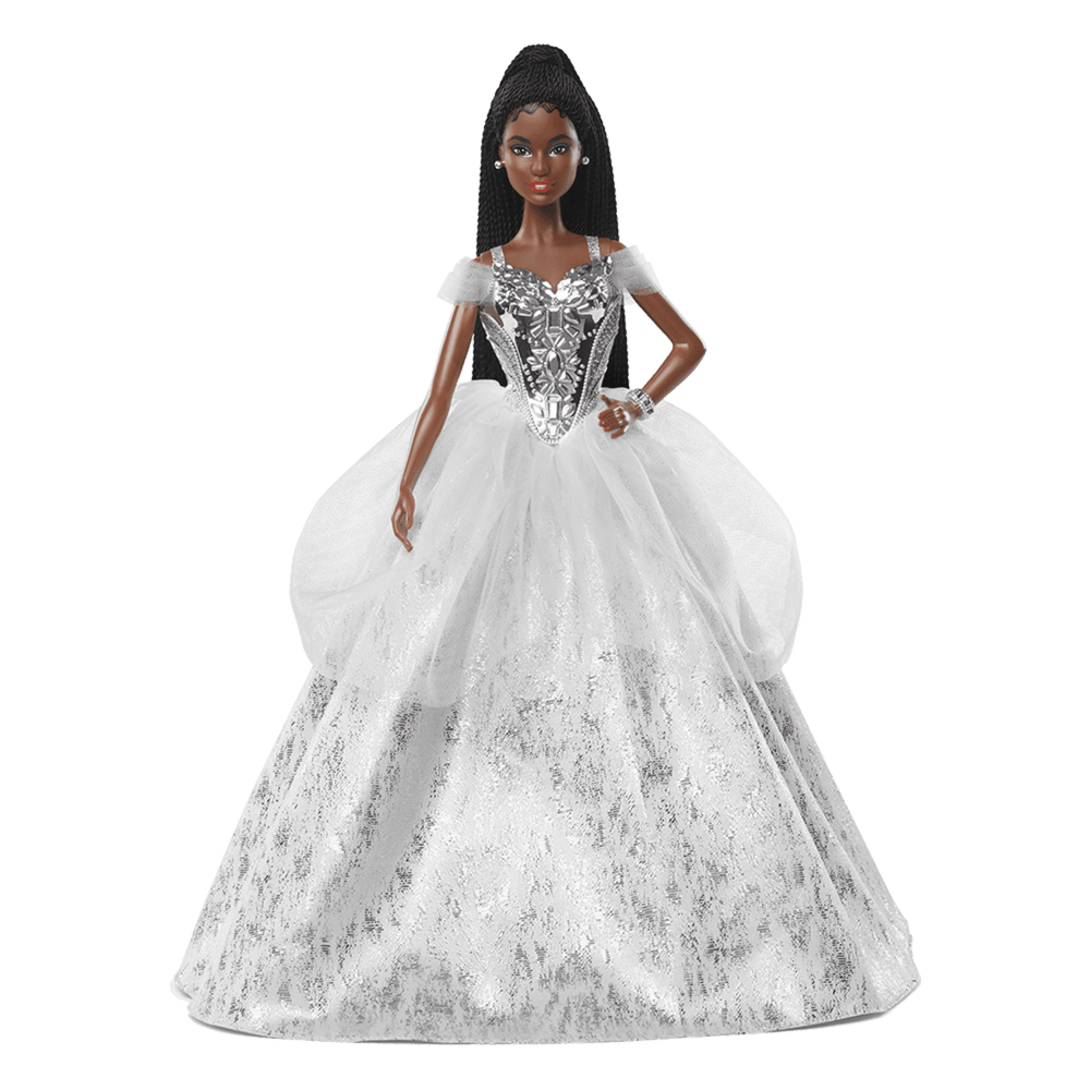2021 Holiday Barbie Doll, Brunette Braids