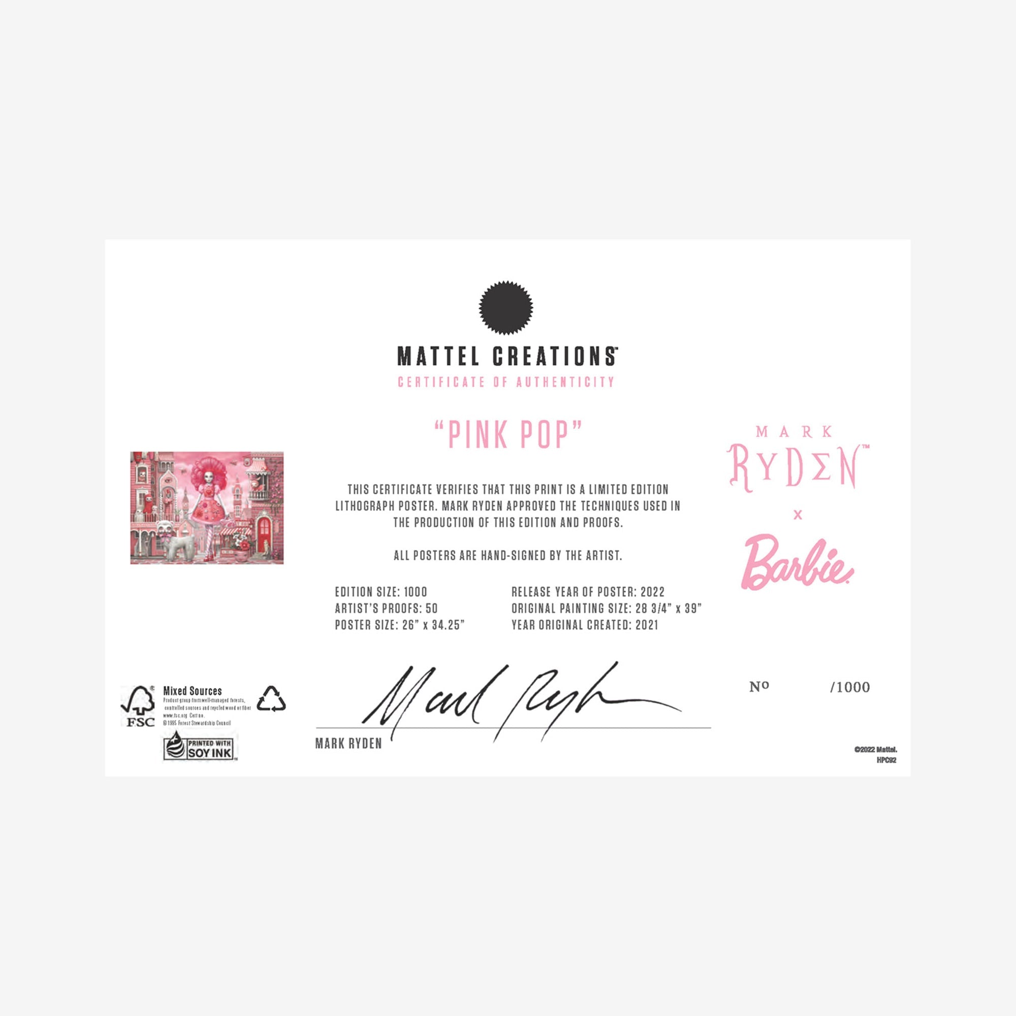 Mark Ryden x Barbie Signed Pink Pop Art Print