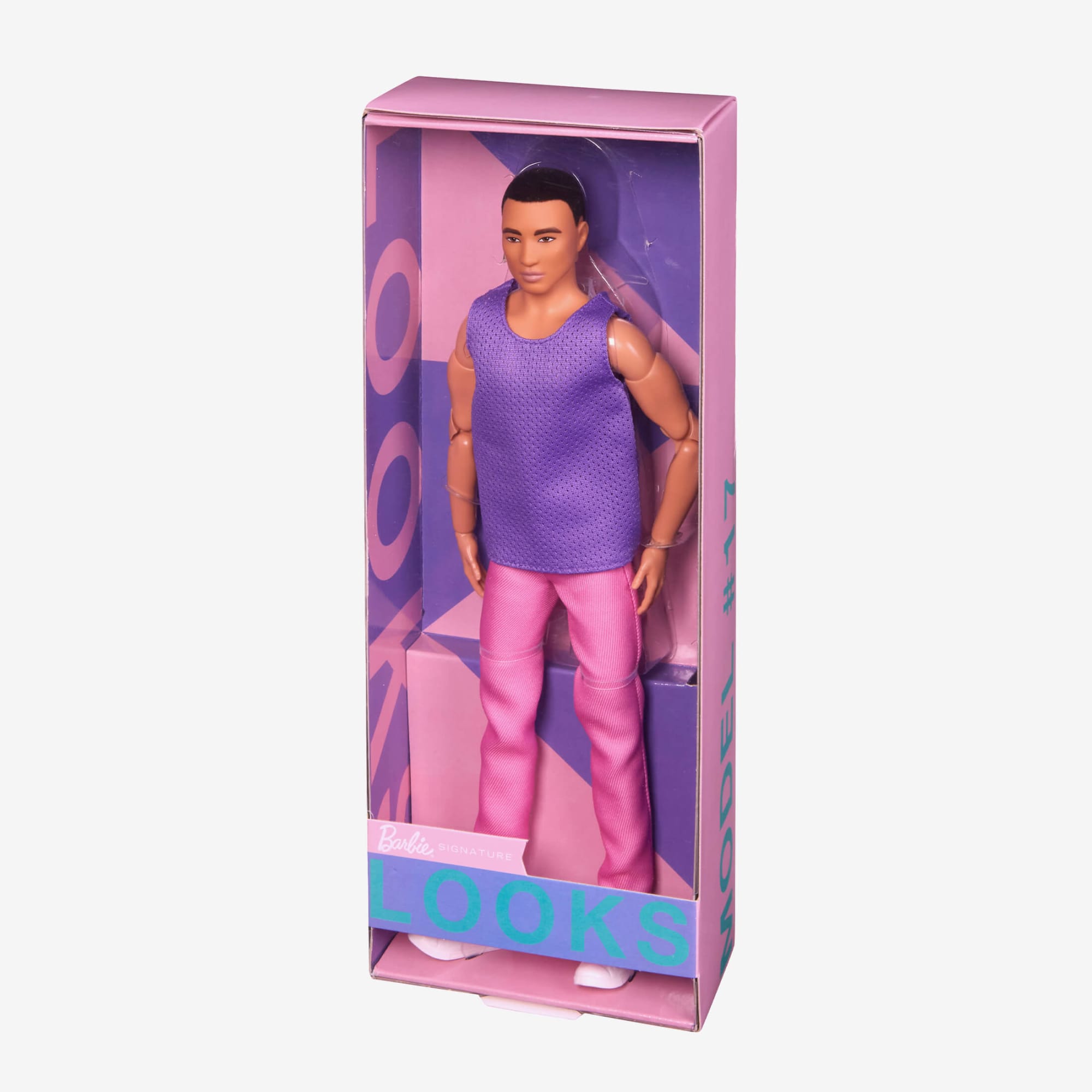 New Mattel Barbie Ken Fashionista Doll Pink Hair Red & Black Plaid Pants  #176