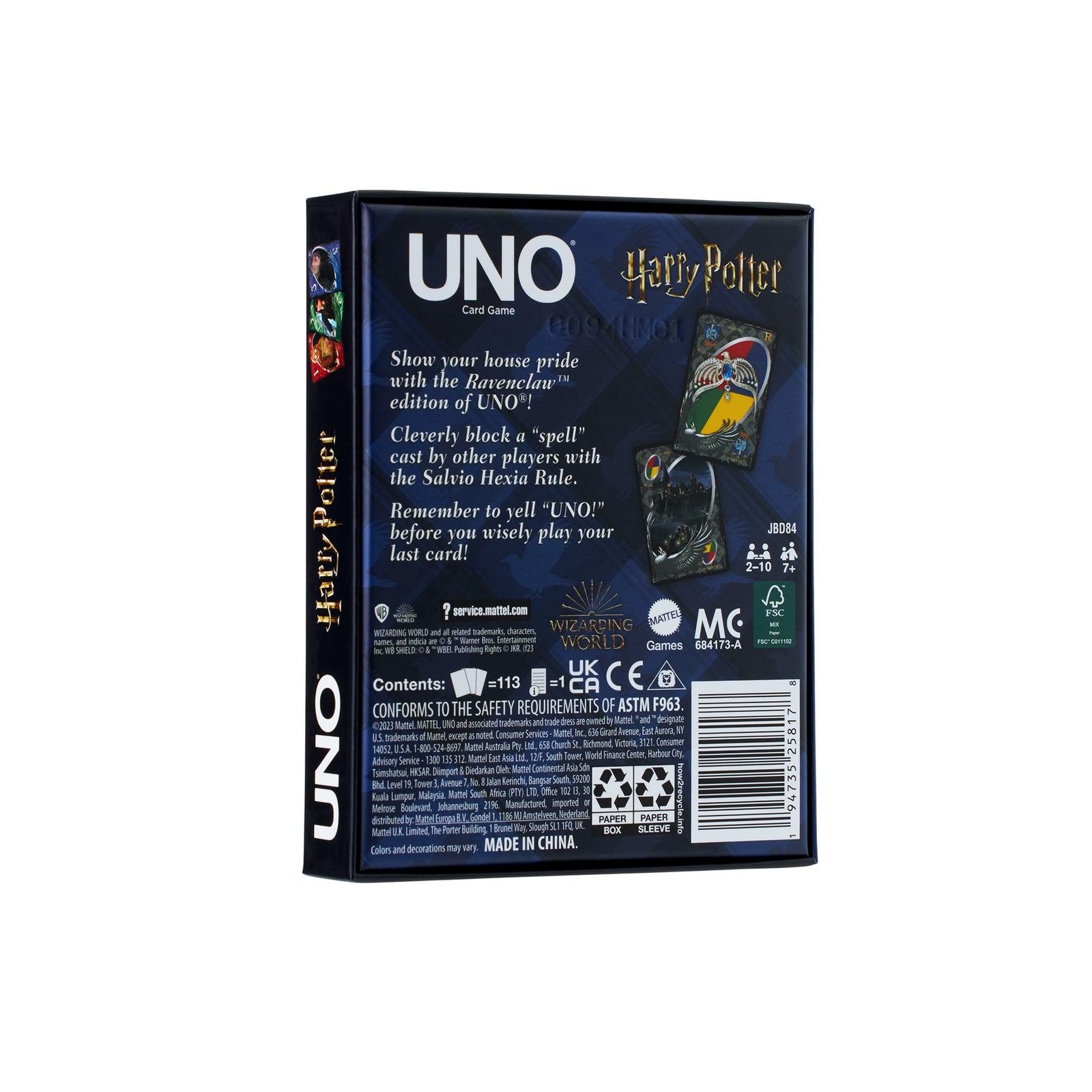 UNO Fandom Harry Potter Ravenclaw Game Deck