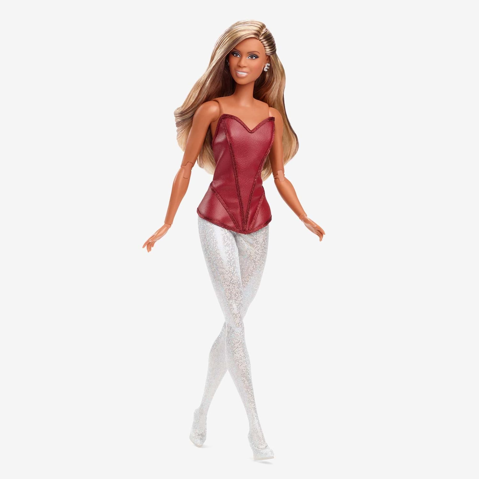 Barbie Tribute Collection Laverne Cox Faux Leather Dark Red Corset For Doll