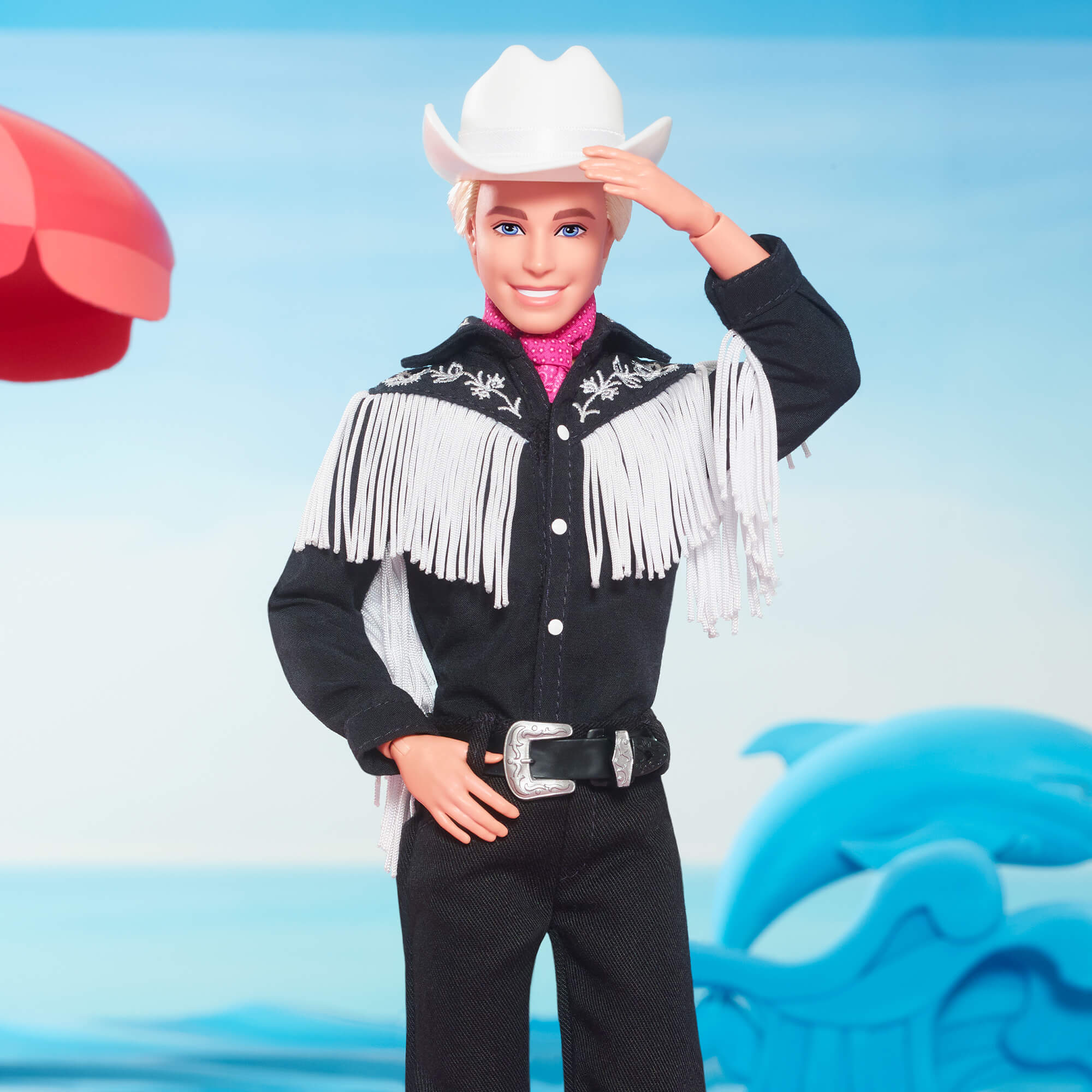 Barbie The Movie Collectible Ken Doll Wearing Black and White Western  Outfit