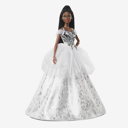 2021 Holiday Barbie Doll, Brunette Braids