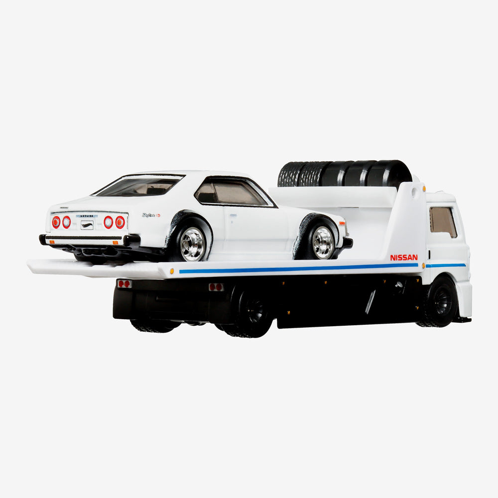 Hot Wheels Premium Collector Set, 3 Nissan Skyline Cars & 1 Transporter