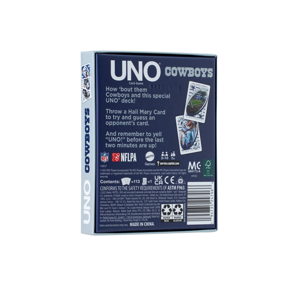 UNO Fandom NFL Dallas Cowboys Game Deck