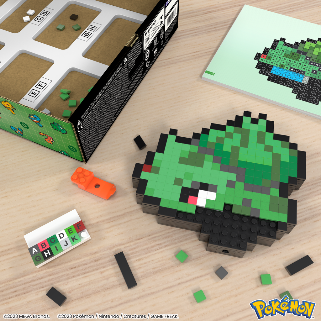 MEGA Pokémon Bulbasaur Gigante Da Costruire – 355 Pezzi, 18 Cm, Action Figure Snodato, Per Bambini 7+ Anni, HNT96