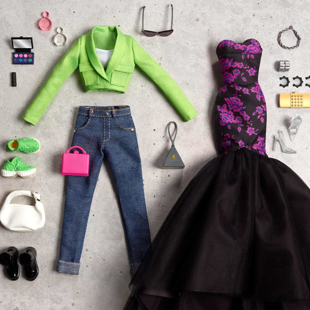 BarbieStyle Fashion Studio Set – Posable Blonde Barbie Doll With Light-Up Vanity, 2 Outfits, 3 Shoes & 15 Accessories